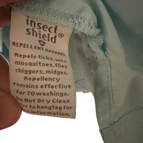 L.L. Bean Men's Light Green Insect Shield Button Up Fishing Hiking Shirt Size L - Picture 7 of 9